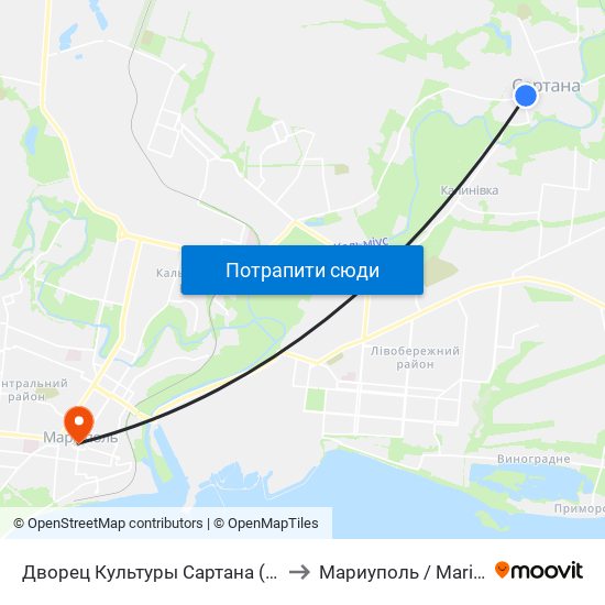 Дворец Культуры Сартана (Палац Культури Сартана) to Мариуполь / Mariupol (Маріуполь) map