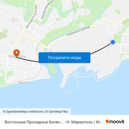 Восточные Проходные Азовсталь (Східні Прохідні Азовсталь) to Мариуполь / Mariupol (Маріуполь) map