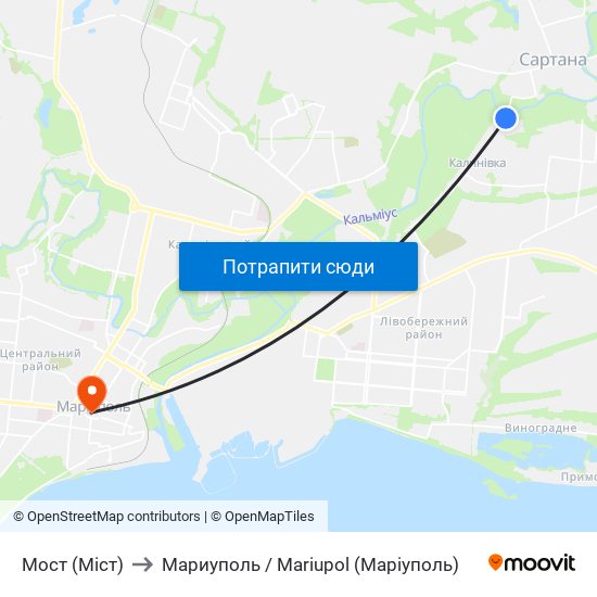 Мост (Міст) to Мариуполь / Mariupol (Маріуполь) map