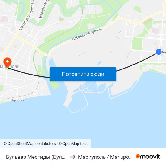 Бульвар Меотиды (Бульвар Меотиди) to Мариуполь / Mariupol (Маріуполь) map