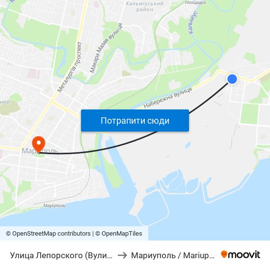 Улица Лепорского (Вулиця Лепорського) to Мариуполь / Mariupol (Маріуполь) map