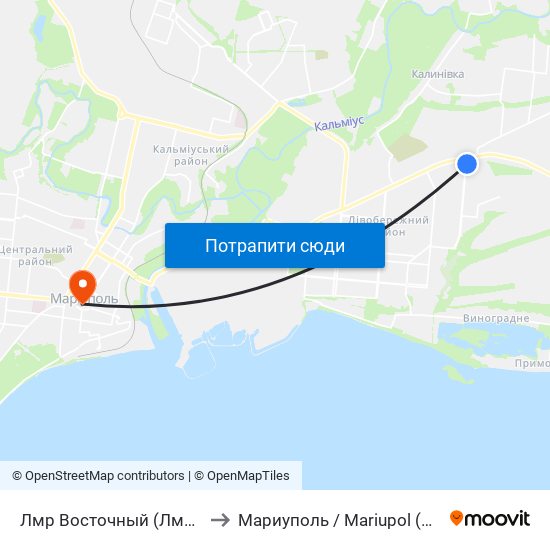 Лмр Восточный (Лмр Східний) to Мариуполь / Mariupol (Маріуполь) map