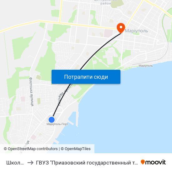 Школа №31 to ГВУЗ "Приазовский государственный технический университет" map