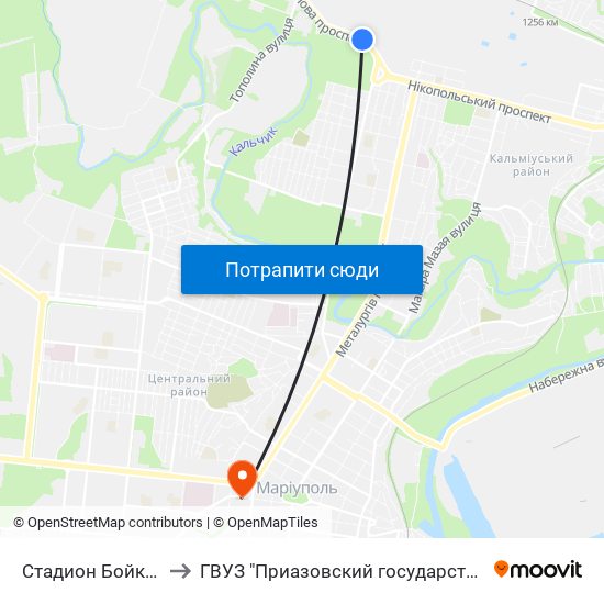 Стадион Бойко (Стадіон Бойка) to ГВУЗ "Приазовский государственный технический университет" map