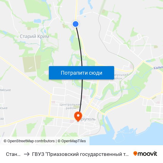 Стан 1700 to ГВУЗ "Приазовский государственный технический университет" map