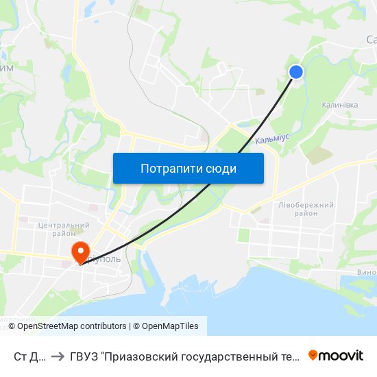 Ст Дубки to ГВУЗ "Приазовский государственный технический университет" map