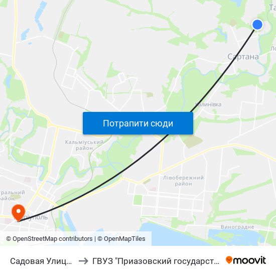 Садовая Улица (Садова Вулиця) to ГВУЗ "Приазовский государственный технический университет" map