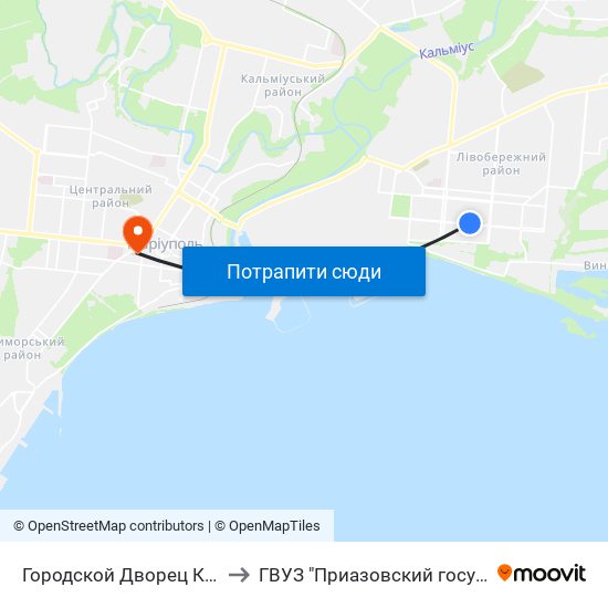 Городской Дворец Культуры (Міський Палац Культури) to ГВУЗ "Приазовский государственный технический университет" map