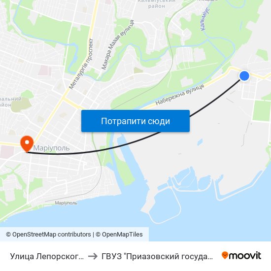 Улица Лепорского (Вулиця Лепорського) to ГВУЗ "Приазовский государственный технический университет" map