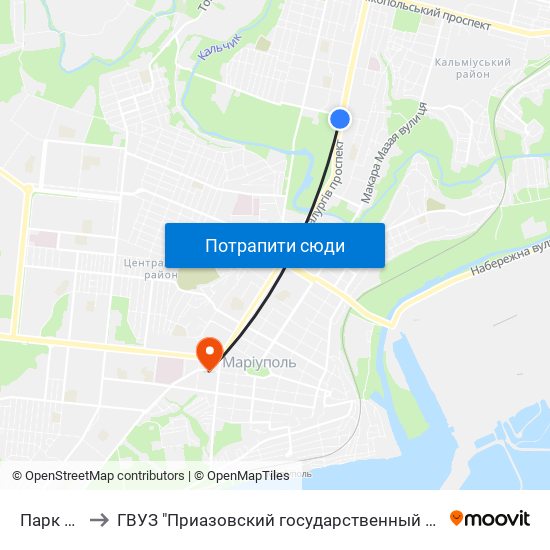 Парк Гурова to ГВУЗ "Приазовский государственный технический университет" map