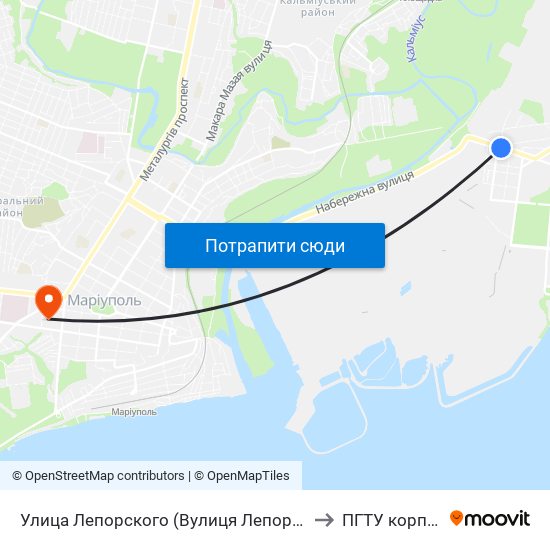 Улица Лепорского (Вулиця Лепорського) to ПГТУ корпус 1 map