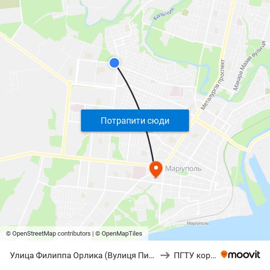 Улица Филиппа Орлика (Вулиця Пилипа Орлика) to ПГТУ корпус 1 map