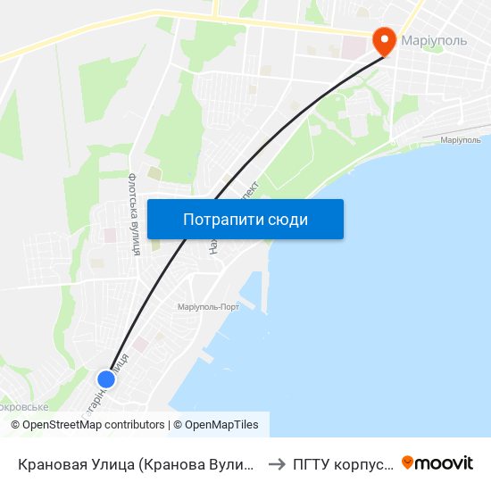 Крановая Улица (Кранова Вулиця) to ПГТУ корпус 1 map