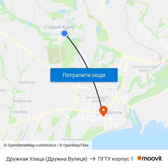 Дружная Улица (Дружна Вулиця) to ПГТУ корпус 1 map