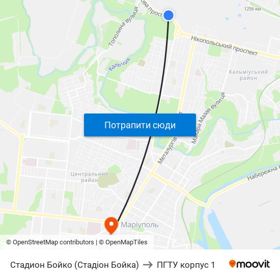 Стадион Бойко (Стадіон Бойка) to ПГТУ корпус 1 map