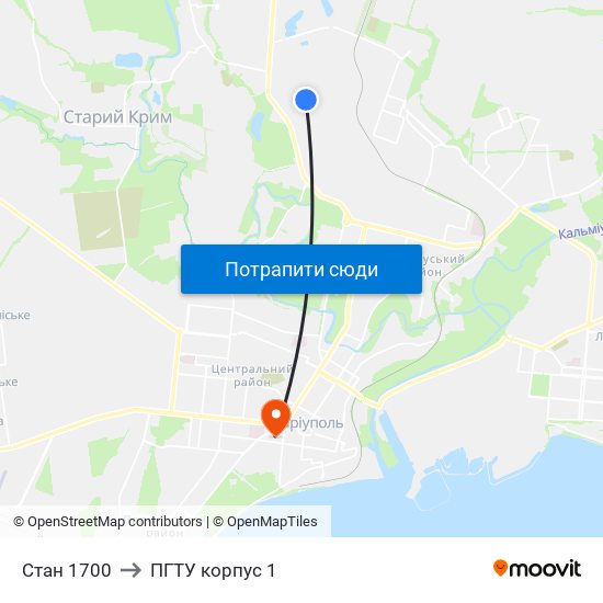 Стан 1700 to ПГТУ корпус 1 map