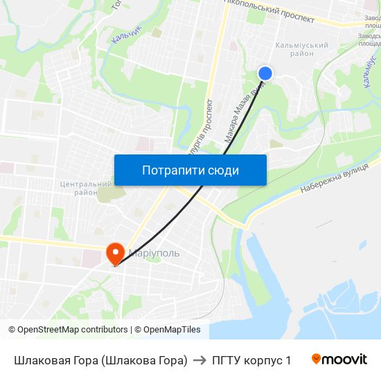 Шлаковая Гора (Шлакова Гора) to ПГТУ корпус 1 map