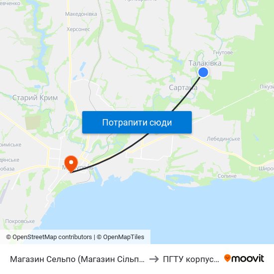 Магазин Сельпо (Магазин Сільпо) to ПГТУ корпус 1 map