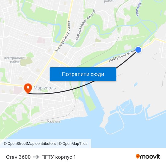 Стан 3600 to ПГТУ корпус 1 map