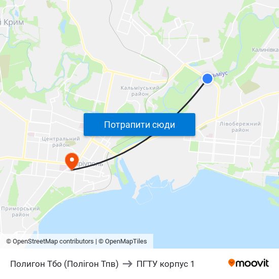 Полигон Тбо (Полігон Тпв) to ПГТУ корпус 1 map