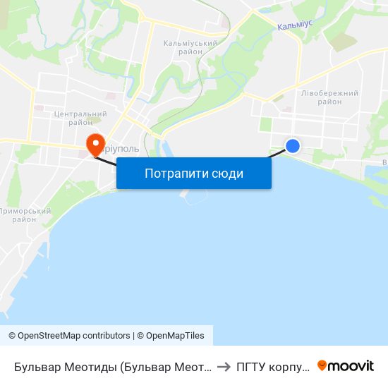 Бульвар Меотиды (Бульвар Меотиди) to ПГТУ корпус 1 map