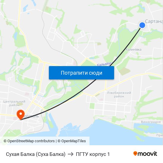 Сухая Балка (Суха Балка) to ПГТУ корпус 1 map