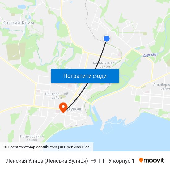 Ленская Улица (Ленська Вулиця) to ПГТУ корпус 1 map