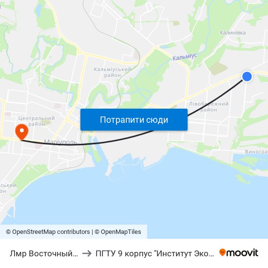 Лмр Восточный (Лмр Східний) to ПГТУ 9 корпус "Институт Экономики и Менеджмента" map