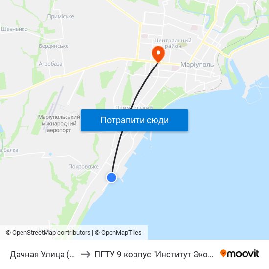 Дачная Улица (Дачна Вулиця) to ПГТУ 9 корпус "Институт Экономики и Менеджмента" map