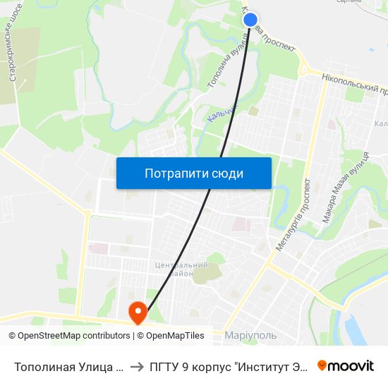 Тополиная Улица (Тополина Вулиця) to ПГТУ 9 корпус "Институт Экономики и Менеджмента" map