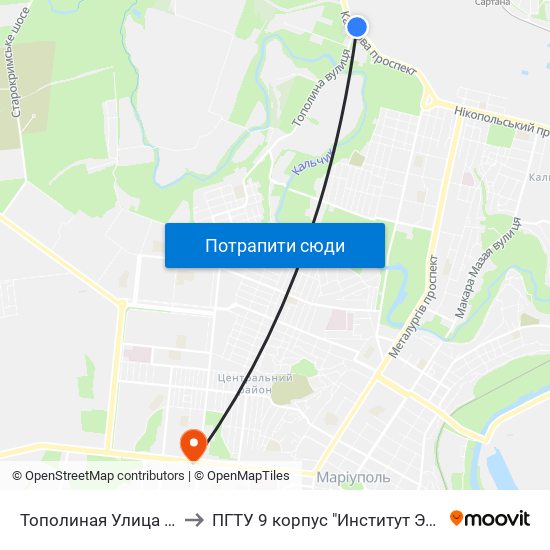 Тополиная Улица (Тополина Вулиця) to ПГТУ 9 корпус "Институт Экономики и Менеджмента" map