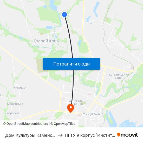 Дом Культуры Каменск (Будинок Культури Каменськ) to ПГТУ 9 корпус "Институт Экономики и Менеджмента" map