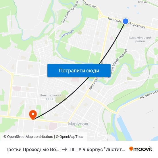 Третьи Проходные Ворота (Треті Прохідні Ворота) to ПГТУ 9 корпус "Институт Экономики и Менеджмента" map