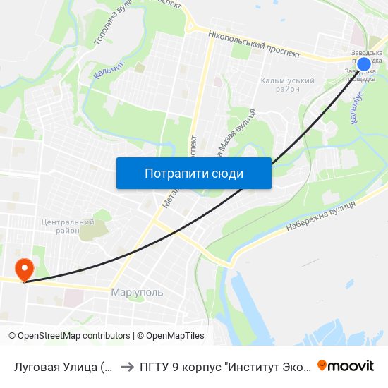 Луговая Улица (Лугова Вулиця) to ПГТУ 9 корпус "Институт Экономики и Менеджмента" map