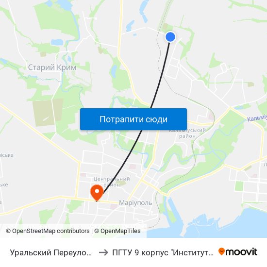 Уральский Переулок (Уральський Провулок) to ПГТУ 9 корпус "Институт Экономики и Менеджмента" map