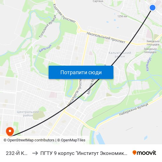 232-Й Квартал to ПГТУ 9 корпус "Институт Экономики и Менеджмента" map