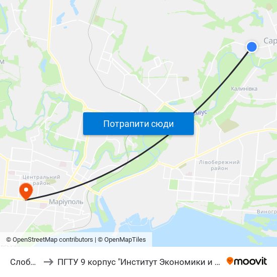 Слободка to ПГТУ 9 корпус "Институт Экономики и Менеджмента" map