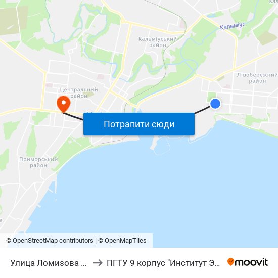 Улица Ломизова (Вулиця Ломізова) to ПГТУ 9 корпус "Институт Экономики и Менеджмента" map