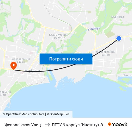 Февральская Улица (Лютнева Вулиця) to ПГТУ 9 корпус "Институт Экономики и Менеджмента" map