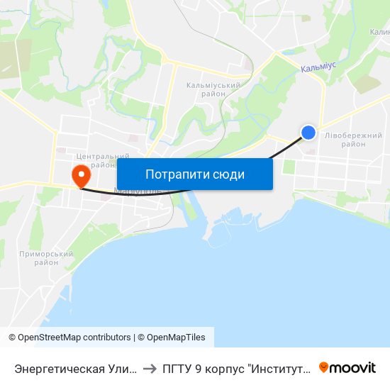 Энергетическая Улица (Енеретична Вулиця) to ПГТУ 9 корпус "Институт Экономики и Менеджмента" map