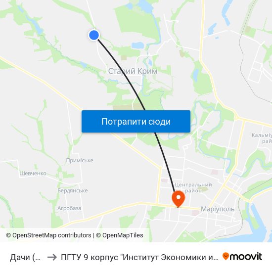 Дачи (Дачі) to ПГТУ 9 корпус "Институт Экономики и Менеджмента" map