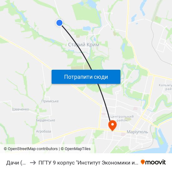 Дачи (Дачі) to ПГТУ 9 корпус "Институт Экономики и Менеджмента" map