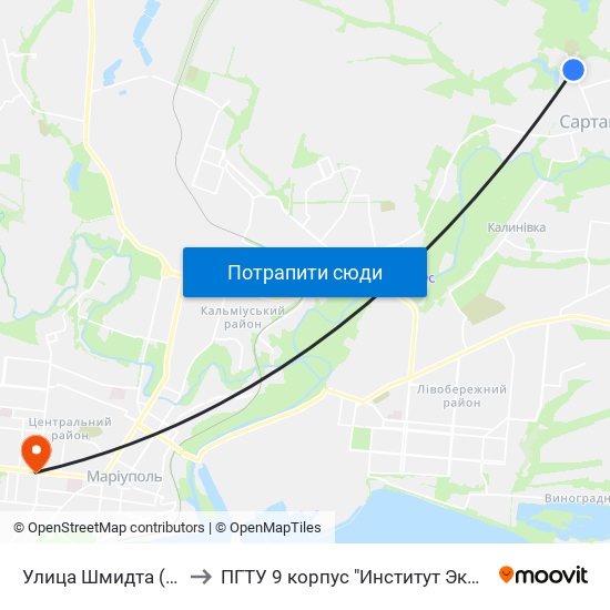 Улица Шмидта (Вулиця Шмідта) to ПГТУ 9 корпус "Институт Экономики и Менеджмента" map