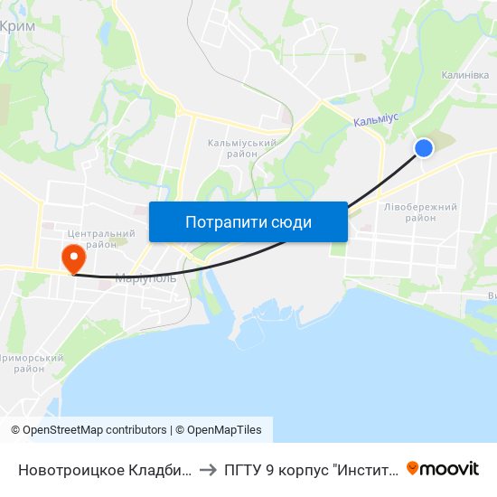 Новотроицкое Кладбище (Новотроїцьке Кладовище) to ПГТУ 9 корпус "Институт Экономики и Менеджмента" map