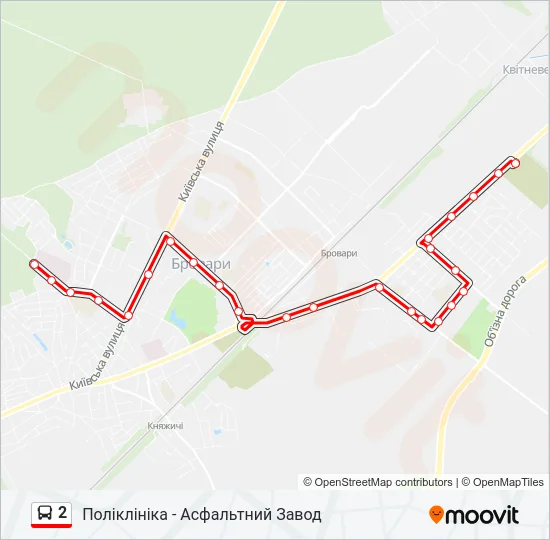 Автобус 2: карта маршрута