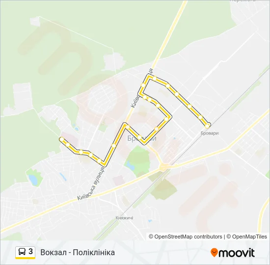 3 автобус Карта лінії