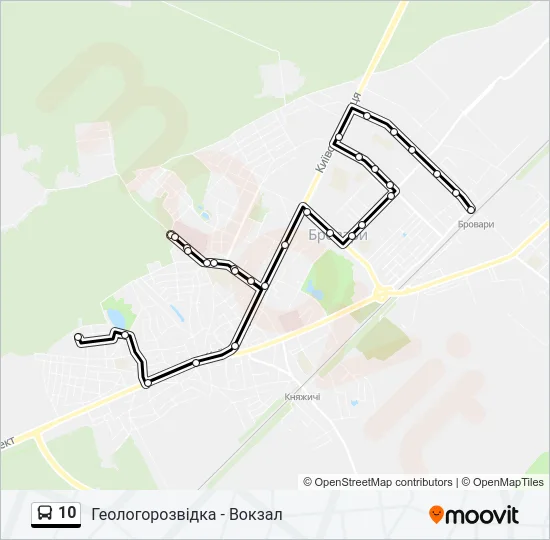Автобус 10: карта маршрута
