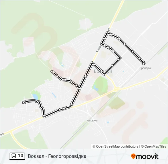 Автобус 10: карта маршрута