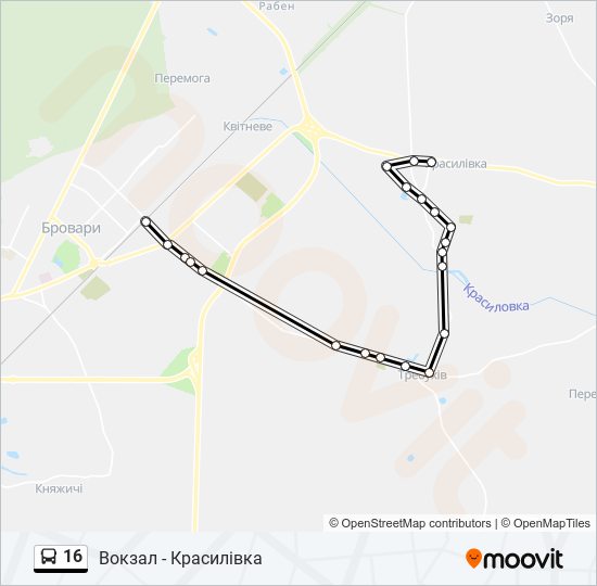 16 bus Line Map