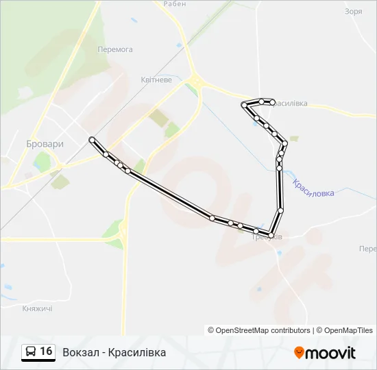 Автобус 16: карта маршрута